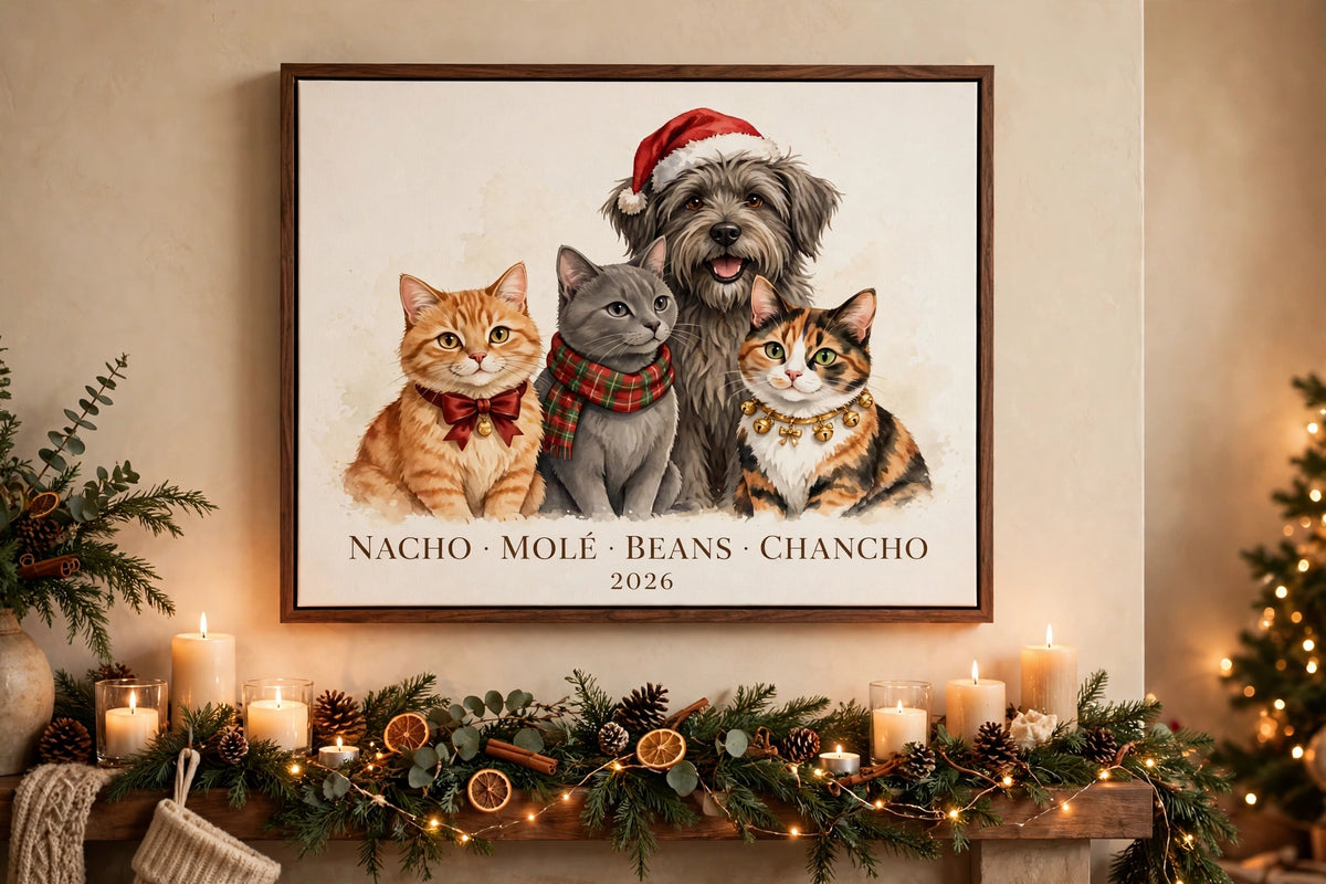 The Whole Family – Framed Canvas